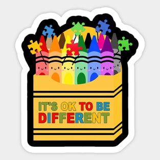 Crayon It's Ok To Be Different Autism Awareness Sticker